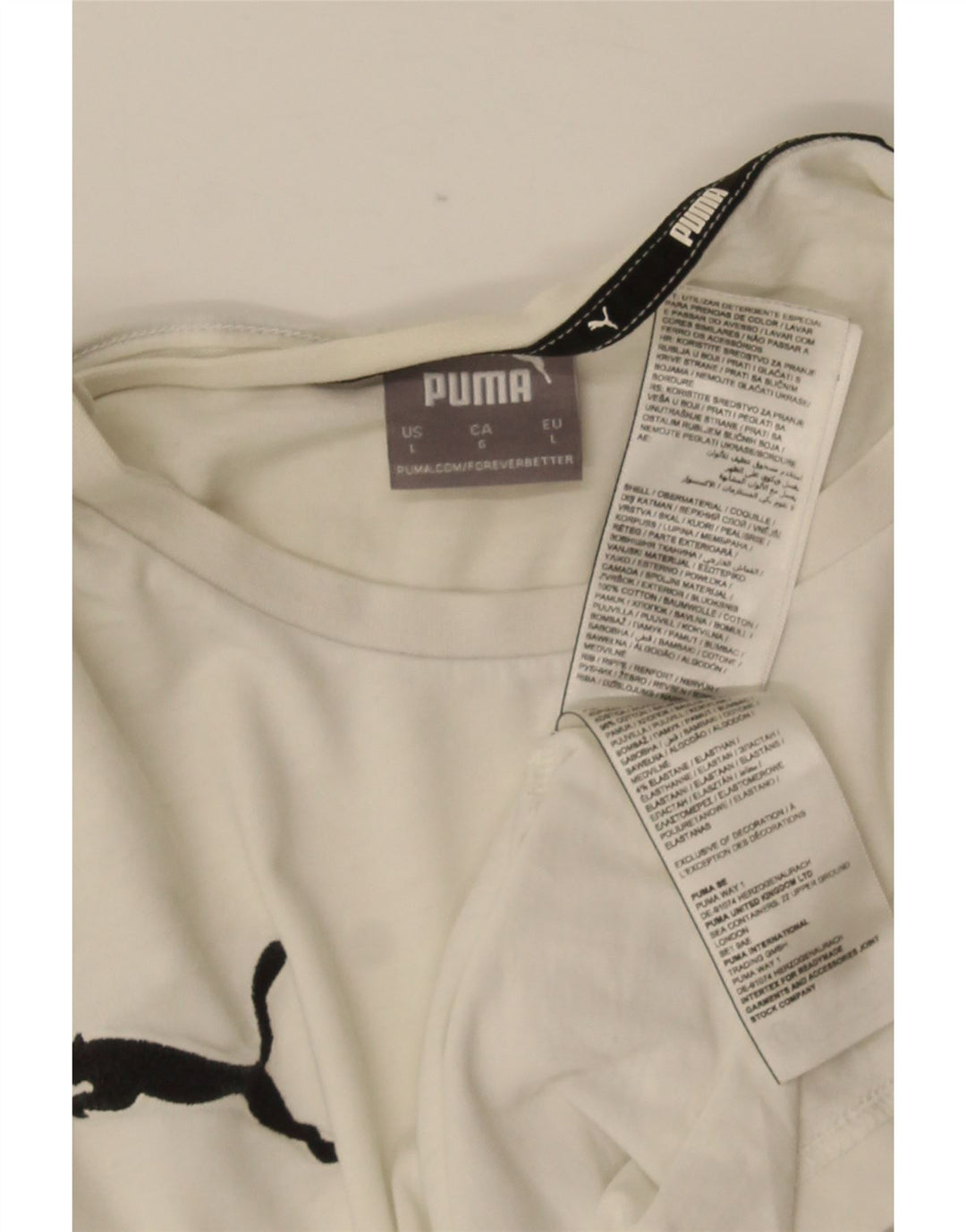 T-shirt męski Puma, duży, biały, bawełniany