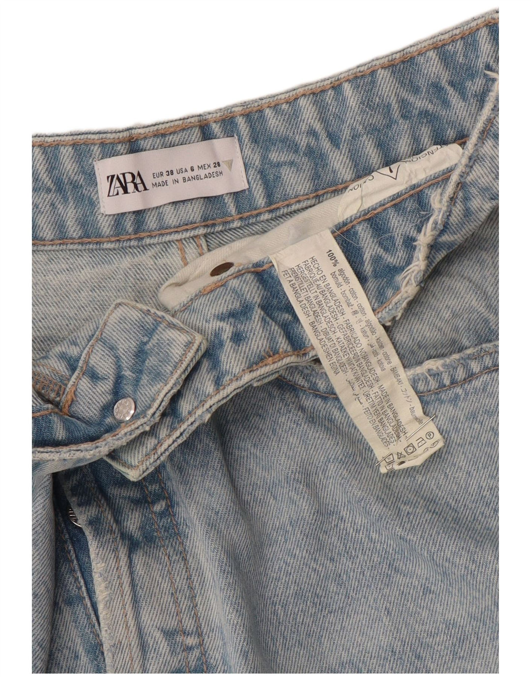 Damskie krótkie jeansy ZARA EU 38 Small W28 L25 Niebieskie bawełniane