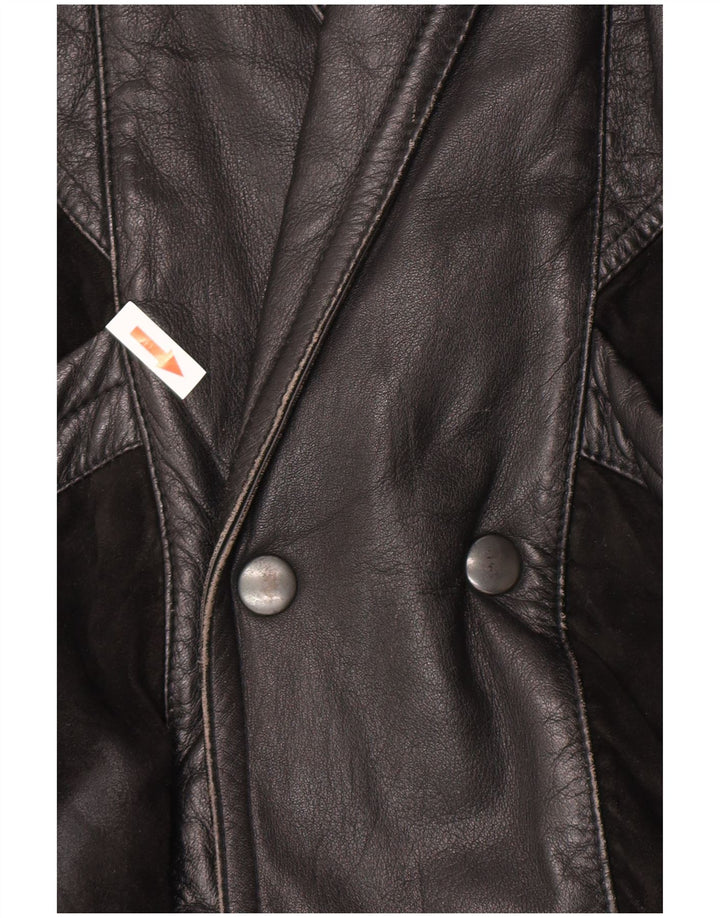 Vintage męska kurtka skórzana bomber UK 40 duża czarna