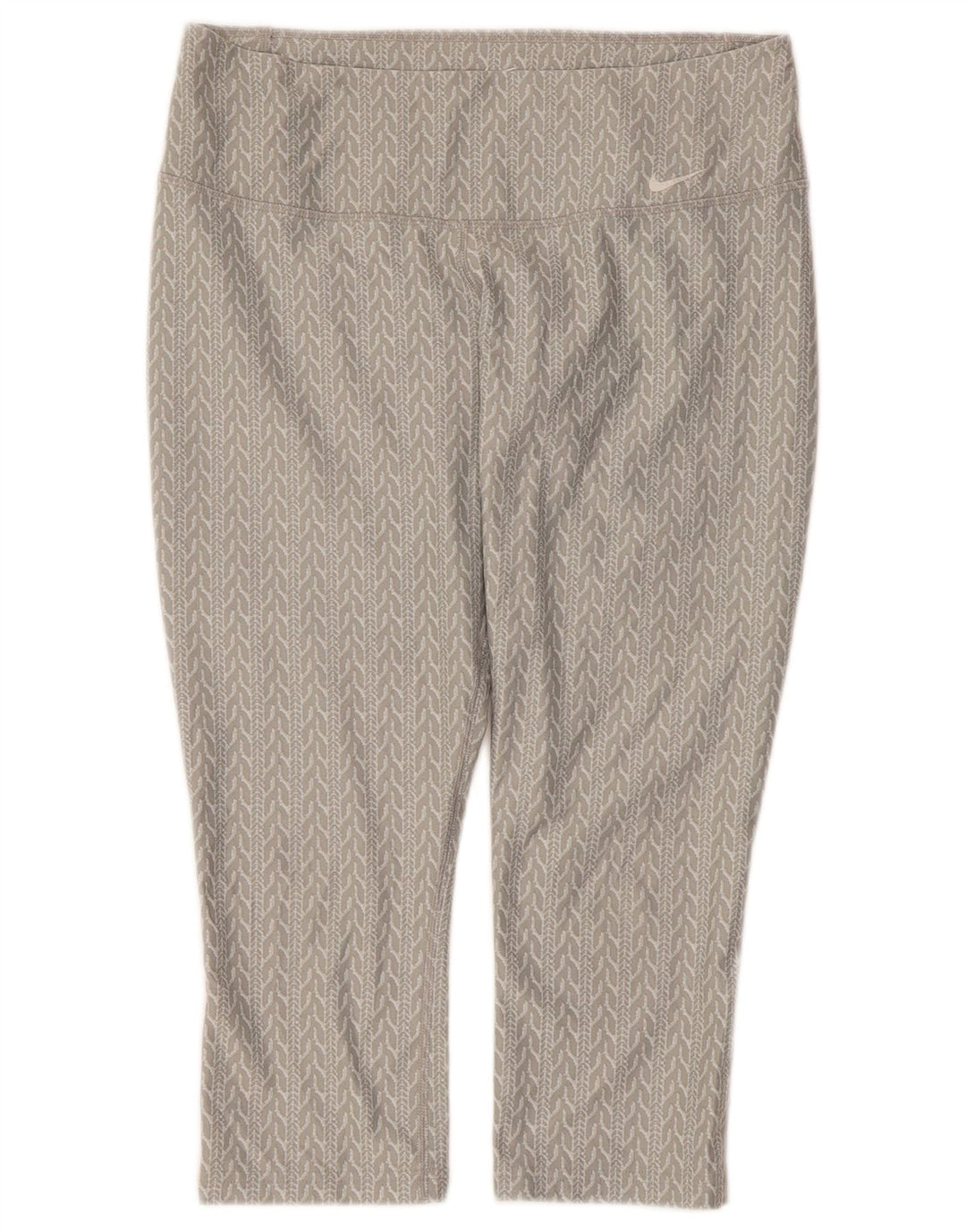 Damskie legginsy Nike Dri Fit Capri UK 14, średnioszary, geometryczny poliester