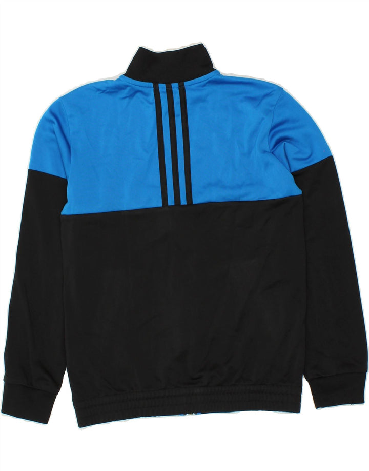 ADIDAS Boys Tracksuit Top Jacket 9-10 Years Black Colourblock Polyester Vintage Adidas and Second-Hand Adidas from Messina Hembry 