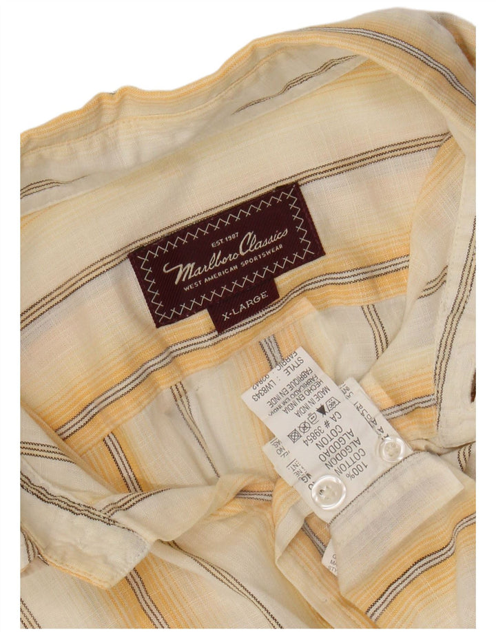 MARLBORO CLASSICS Koszula męska XL, bawełniana w żółte paski