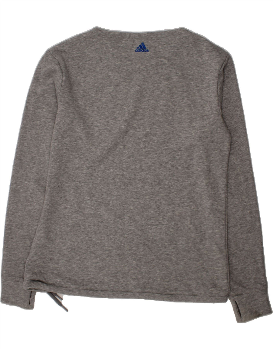 ADIDAS Womens Graphic Sweatshirt Jumper UK 12/14 Medium Grey Cotton Vintage Adidas and Second-Hand Adidas from Messina Hembry 