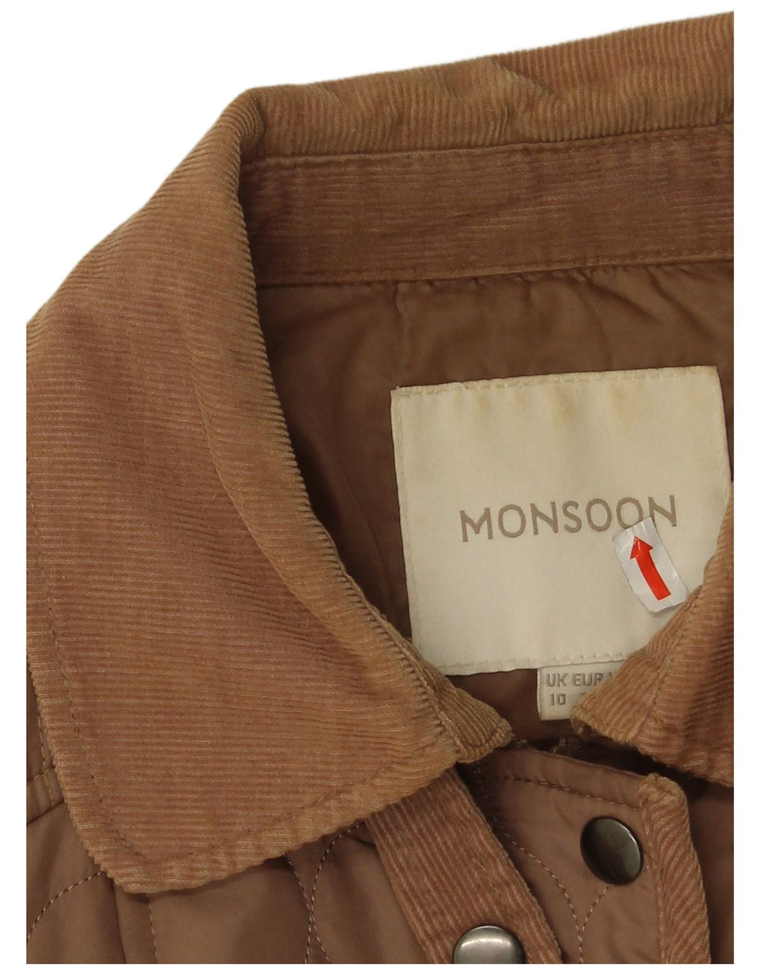 Damska pikowana kurtka Monsoon UK 10, mała, brązowa, poliester
