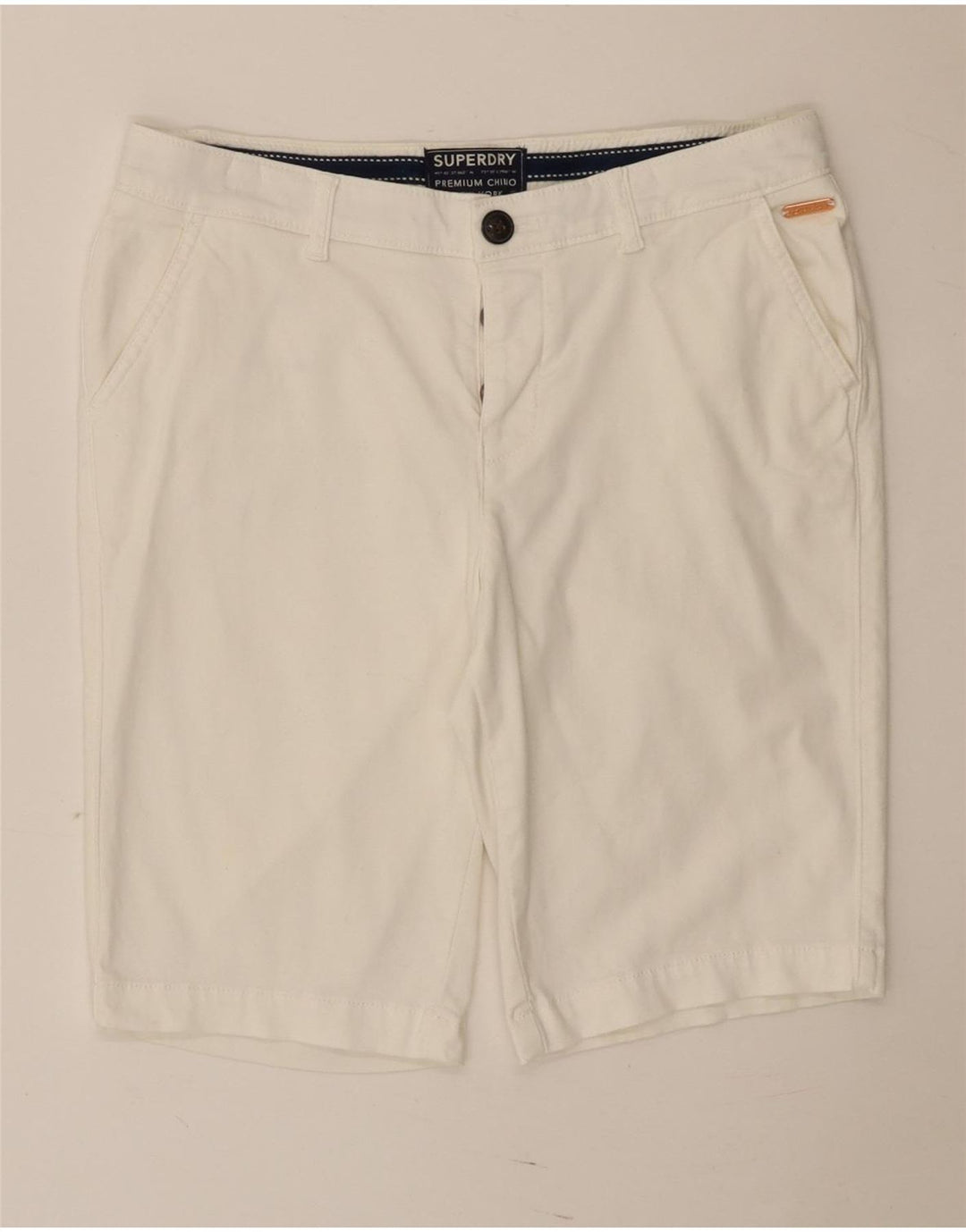 Damskie spodenki Superdry Regular Chino UK 10 Small W30 Białe