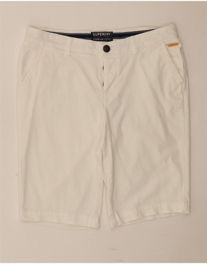 Damskie spodenki Superdry Regular Chino UK 10 Small W30 Białe