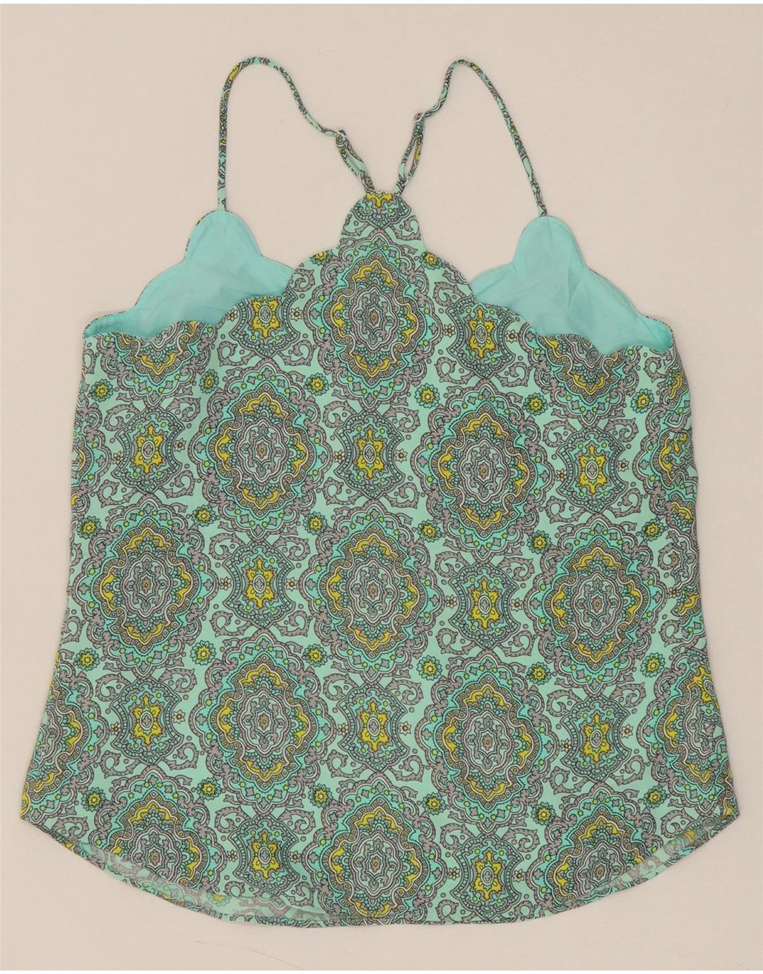 J. CREW Womens Sleeveless Crop Top US 4 Small Turquoise Paisley Polyester Vintage J. Crew and Second-Hand J. Crew from Messina Hembry 