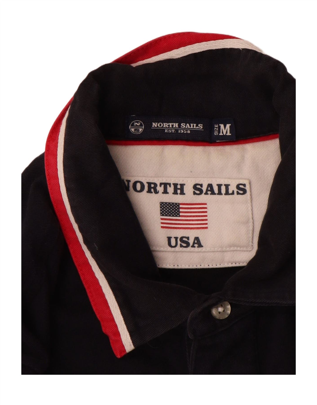 Męska koszulka polo z długim rękawem North Sails, średnia, granatowa, bawełniana
