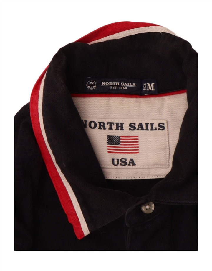 Męska koszulka polo z długim rękawem North Sails, średnia, granatowa, bawełniana