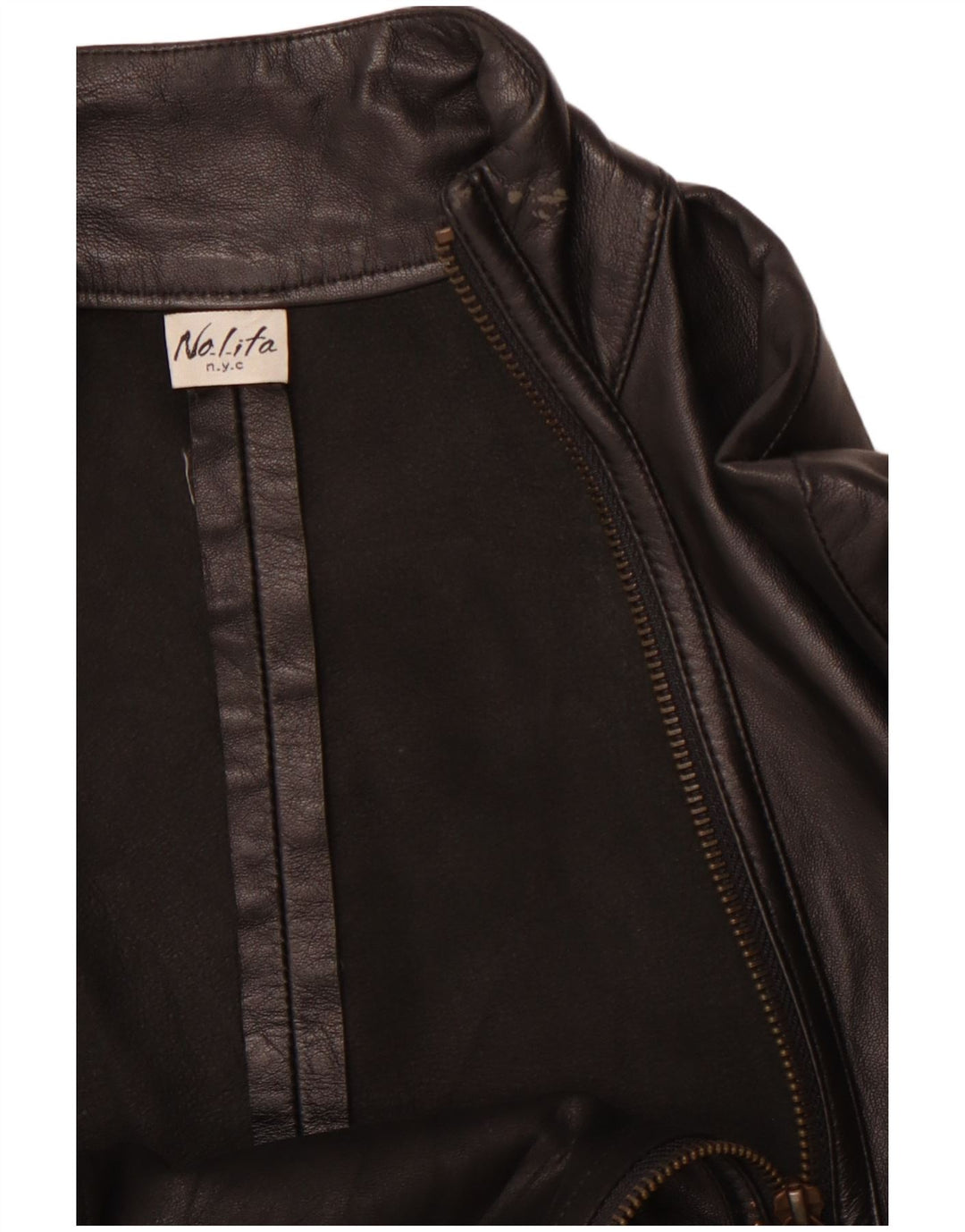 Kurtka damska NOLITA Crop Leather Racer UK 8, mała czarna