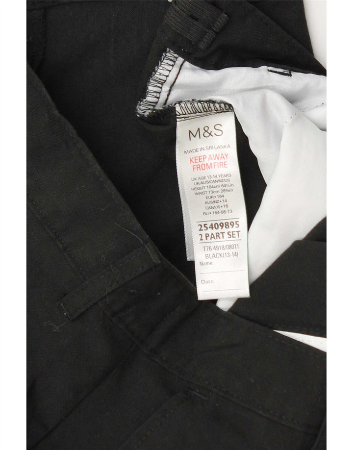 Marks & Spencer Chłopięce spodenki Chino 13-14 lat W30 Czarny poliester