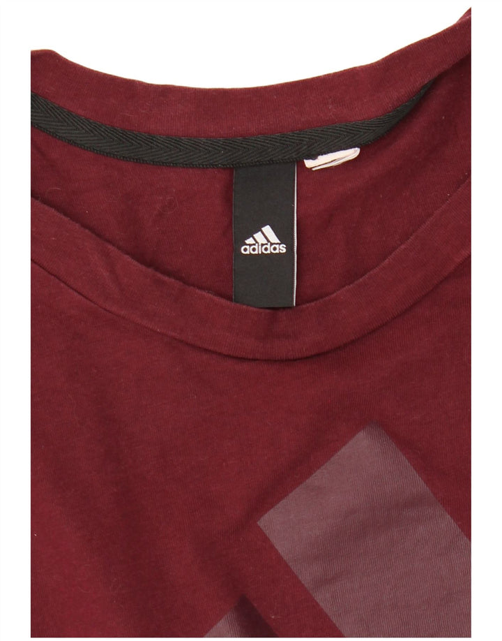 Męska koszulka z grafiką Adidas, duża, bordowa