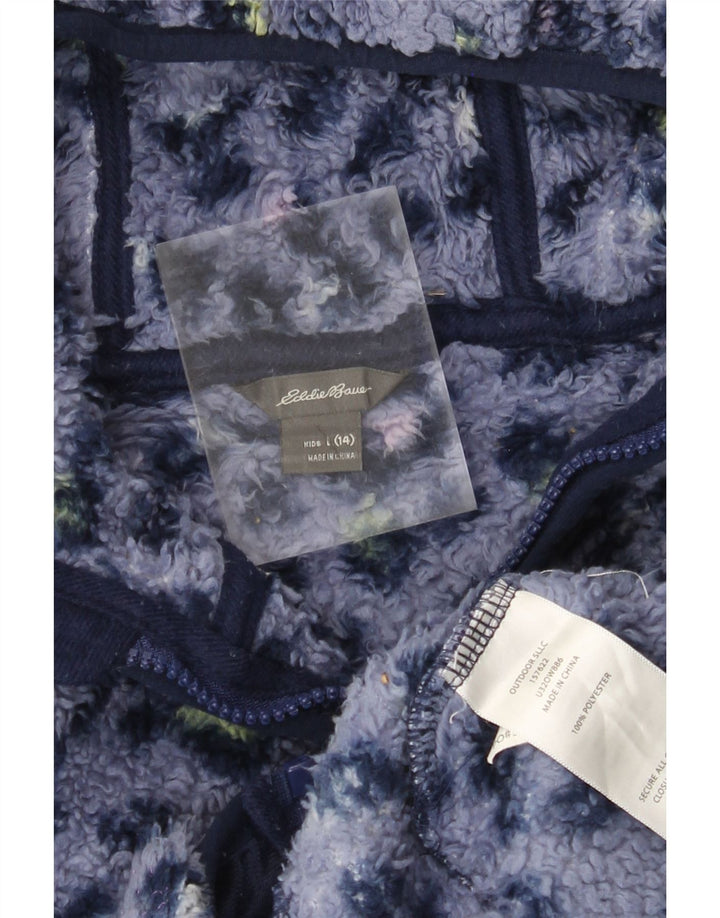 EDDIE BAUER Dziewczęca kurtka polarowa z kapturem, 13-14 lat, duża, niebieska z nadrukiem zwierzęcym