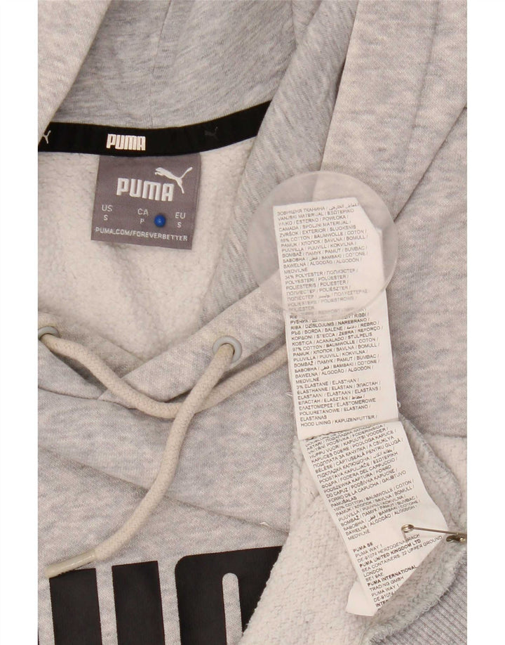 Męski sweter z kapturem Puma z grafiką, mały, szary, bawełniany