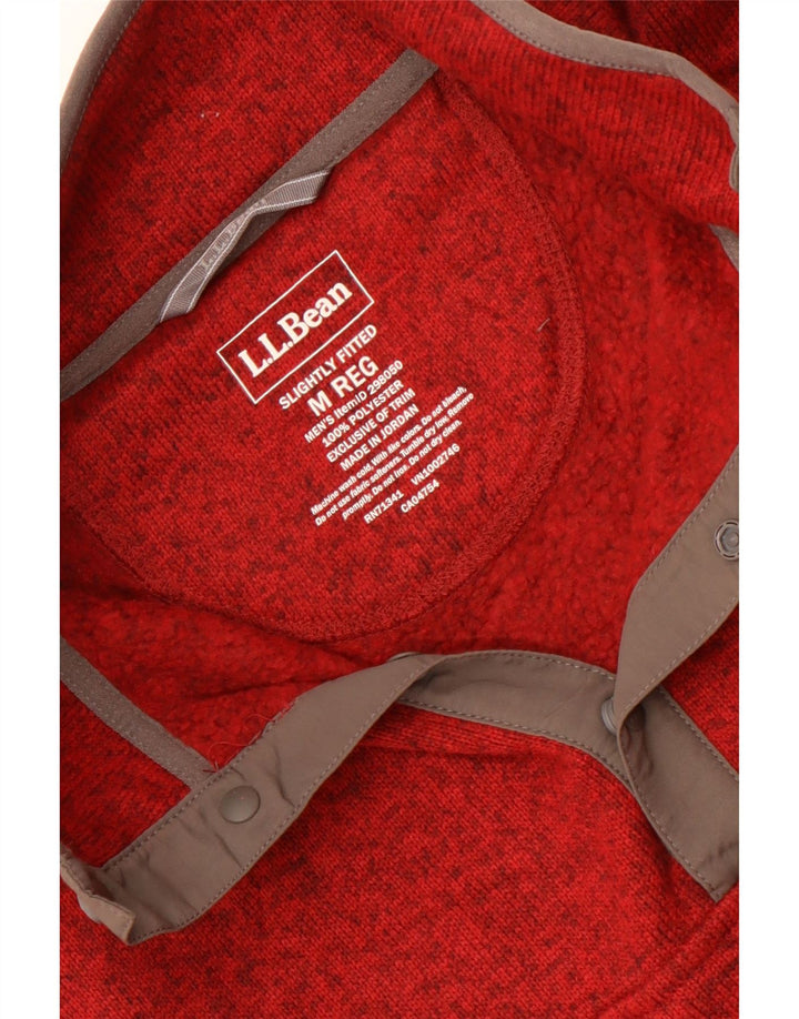 L.L.Bean Męski sweter z dekoltem w serek, średni bordowy poliester