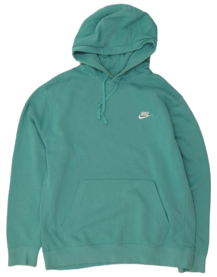 Męski sweter z kapturem Nike, duży, turkusowy, bawełniany
