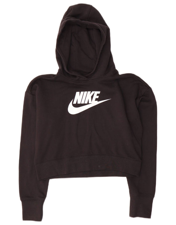 Dziewczęca bluza z kapturem Nike Crop Graphic 13-14 lat XL, czarna, bawełniana
