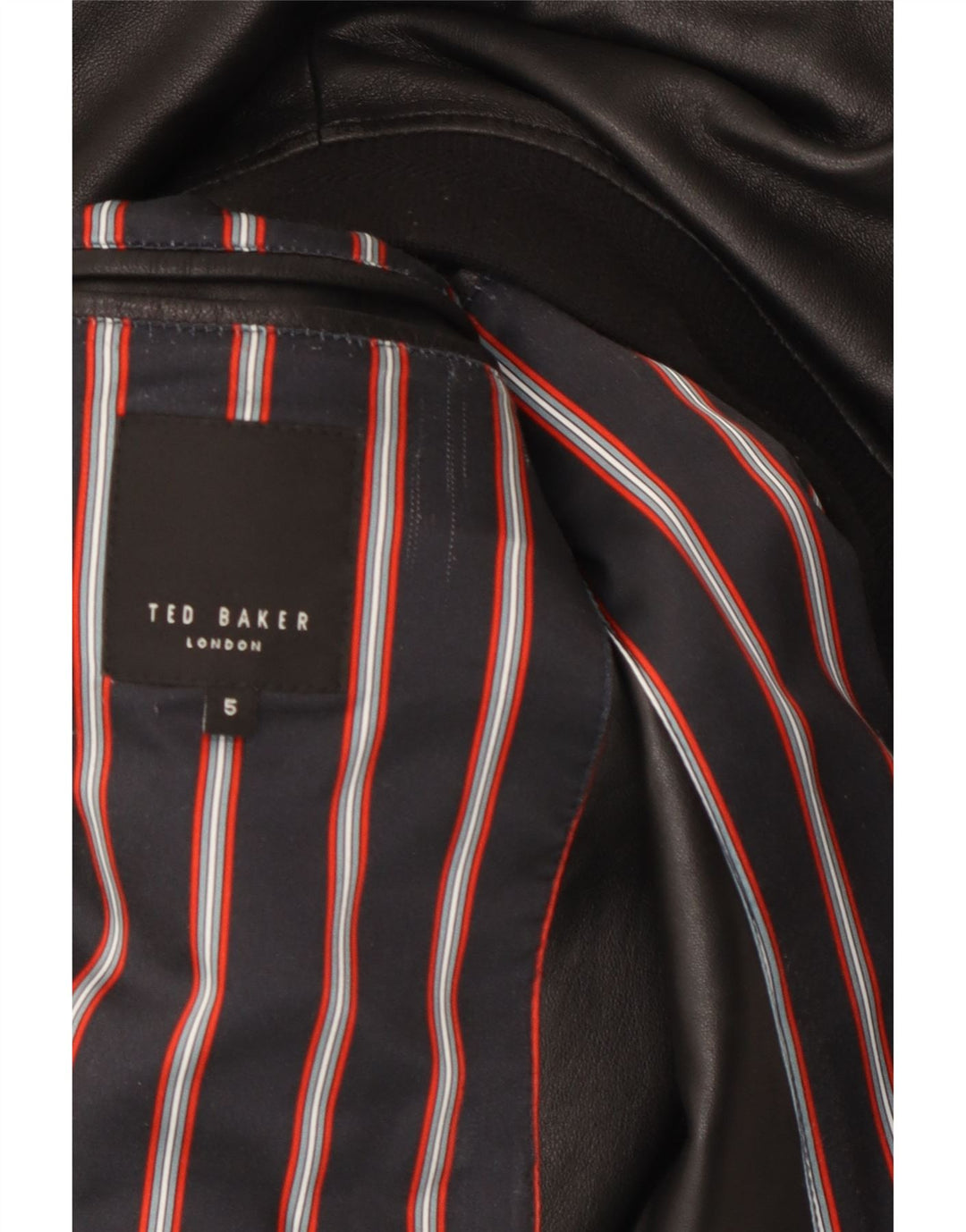 Męska skórzana kurtka Ted Baker, rozmiar 5, duża, czarna
