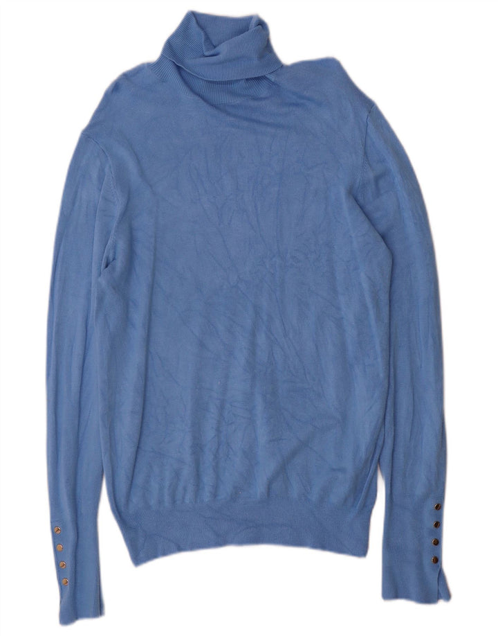 Damski sweter z golfem Zara UK 14, duży, niebieski, wiskoza