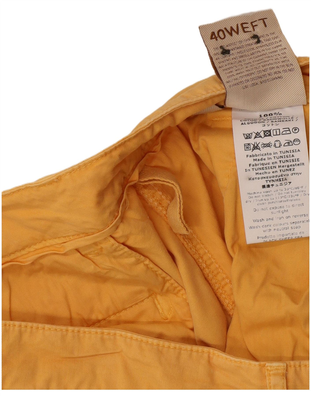 Męskie spodenki cargo 40Weft IT 56 3XL W40 Żółta bawełna