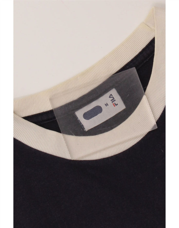 Męska koszulka z grafiką FILA, średnia, granatowa, bawełniana