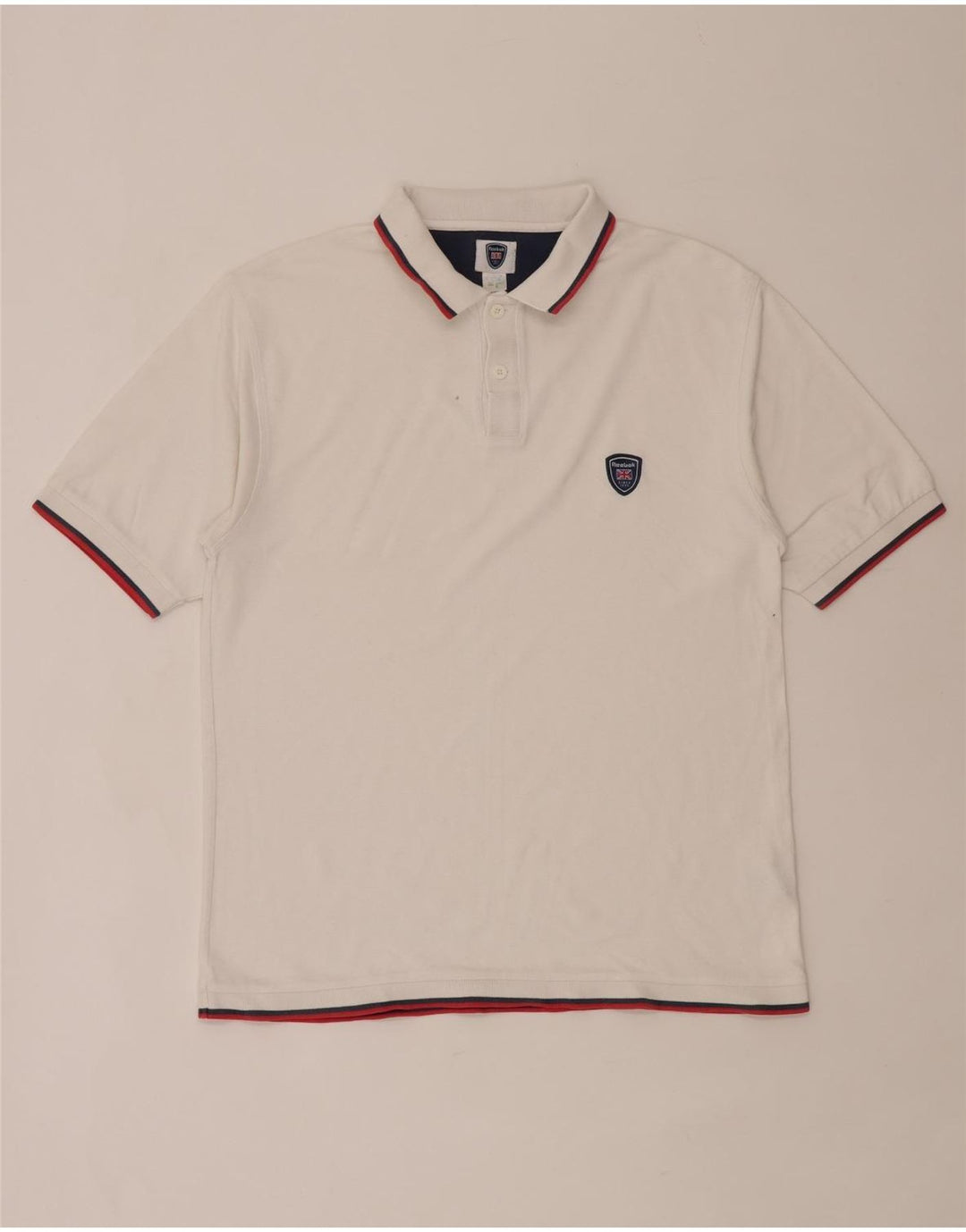 Męska koszulka polo Reebok, duża, biała, bawełniana