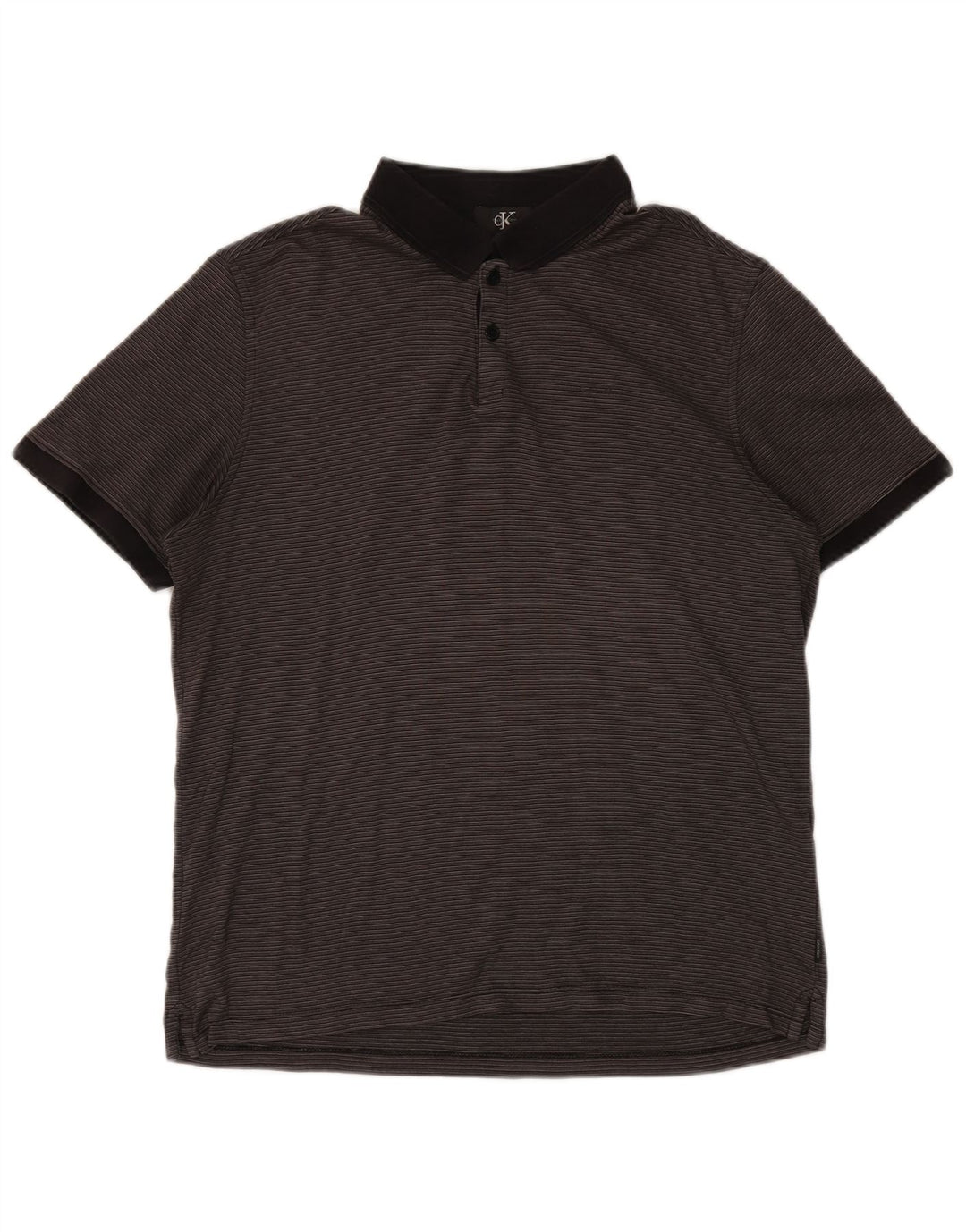 Męska koszulka polo CALVIN KLEIN Średnioszara, bawełniana w prążki