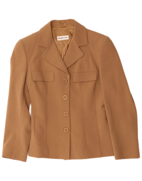 Germano Zama damska marynarka zapinana na 4 guziki UK 38 Medium Brown