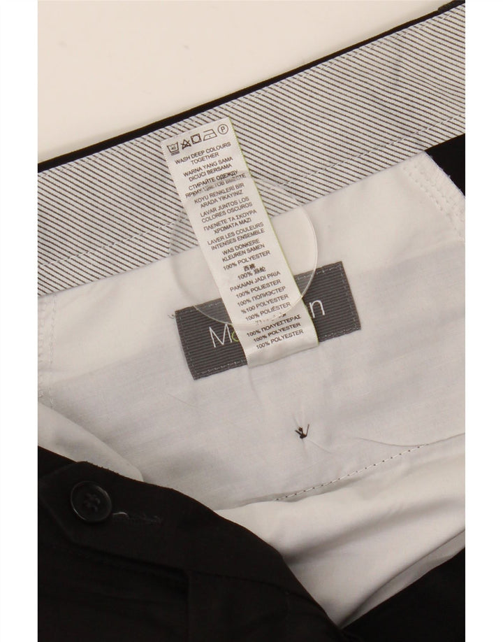 Męskie proste spodnie chino Marks & Spencer W36 L31 Czarny poliester