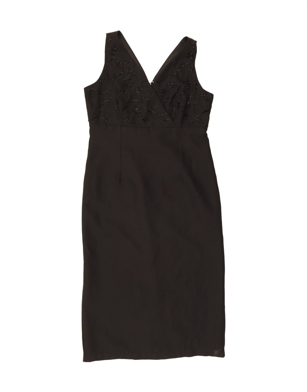 YESSICA Womens Sleeveless Sheath Dress UK 16 Large Black Polyester Vintage Yessica and Second-Hand Yessica from Messina Hembry 