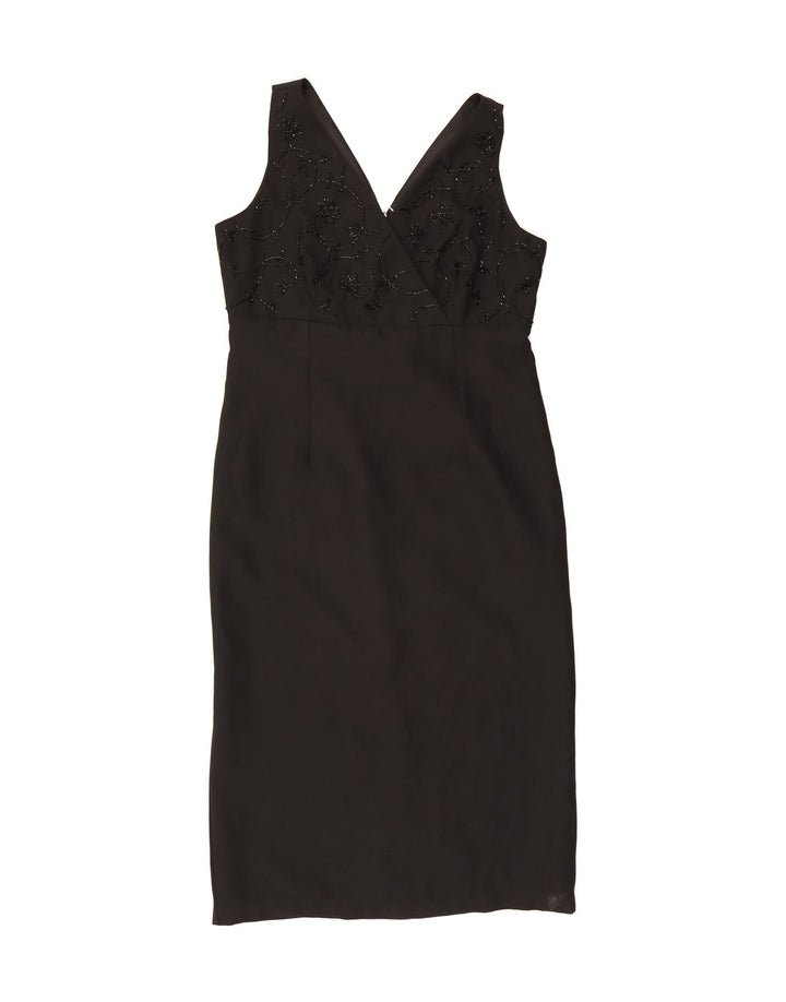YESSICA Womens Sleeveless Sheath Dress UK 16 Large Black Polyester Vintage Yessica and Second-Hand Yessica from Messina Hembry 
