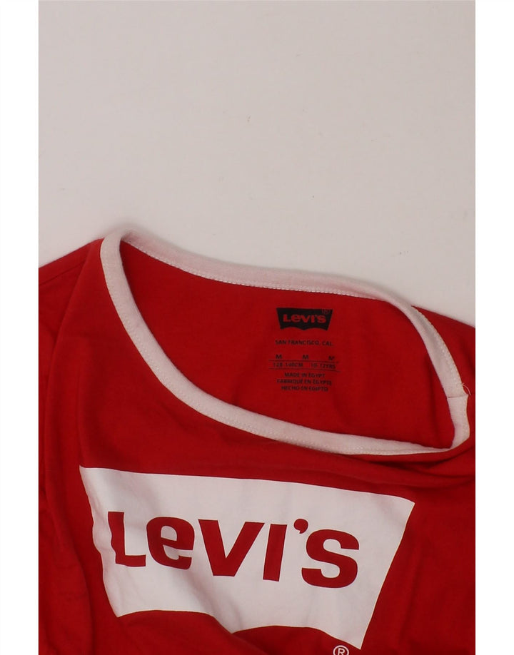 LEVI'S Girls Graphic T-Shirt Top 10-11 Years Medium  Red Vintage Levi's and Second-Hand Levi's from Messina Hembry 