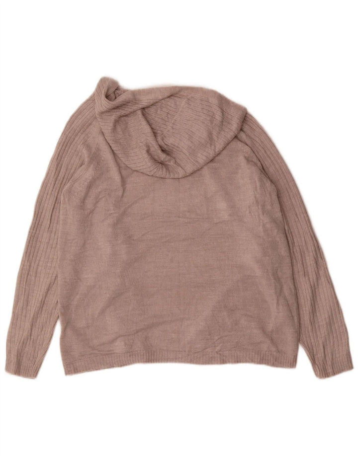 Marks & Spencer Damski sweter rozpinany z kapturem, UK 14, średni beż