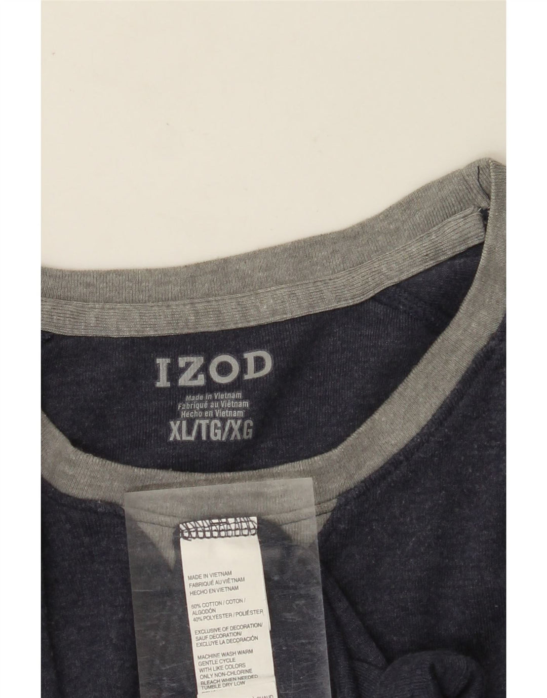 IZOD Męski top z długim rękawem XL, granatowy, bawełniany