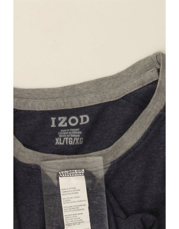 IZOD Męski top z długim rękawem XL, granatowy, bawełniany