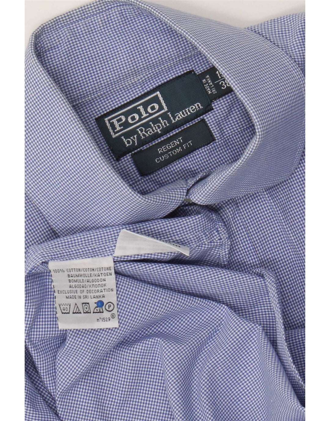 Koszula męska Polo Ralph Lauren Regent rozmiar 38 15, średnia niebieska kratka