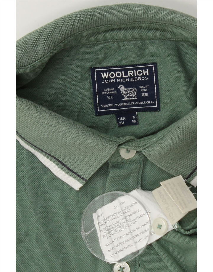 Męska koszulka polo Woolrich, średnia zielona bawełna