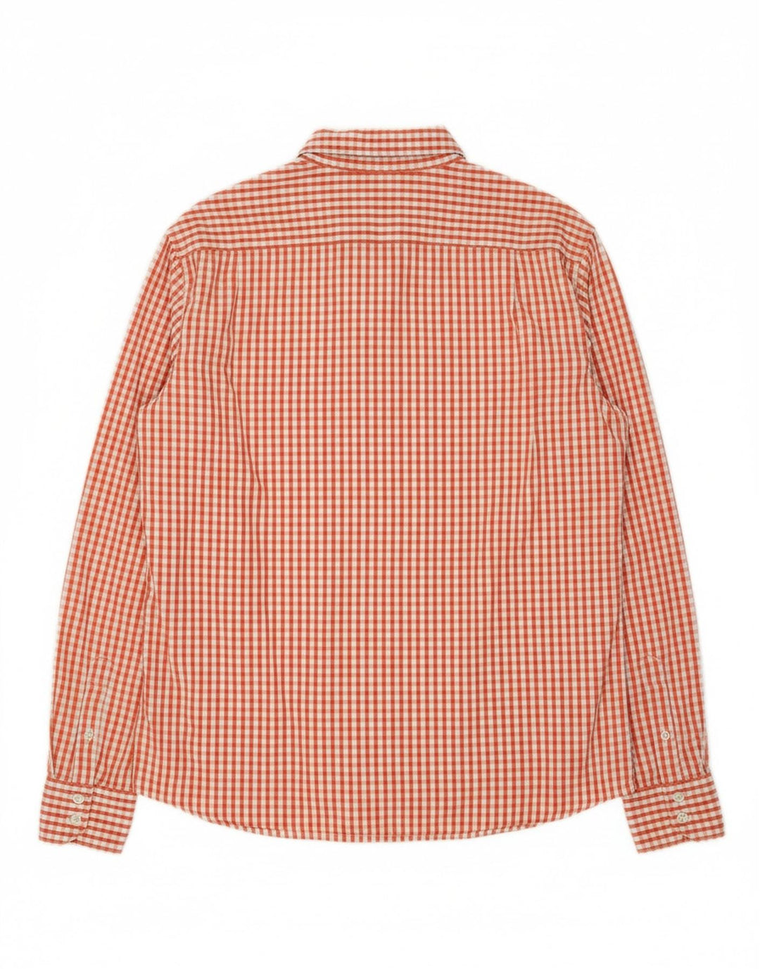 MASSIMO DUTTI Mens Tailored Fit Shirt Large Orange Gingham Cotton Vintage Massimo Dutti and Second-Hand Massimo Dutti from Messina Hembry 