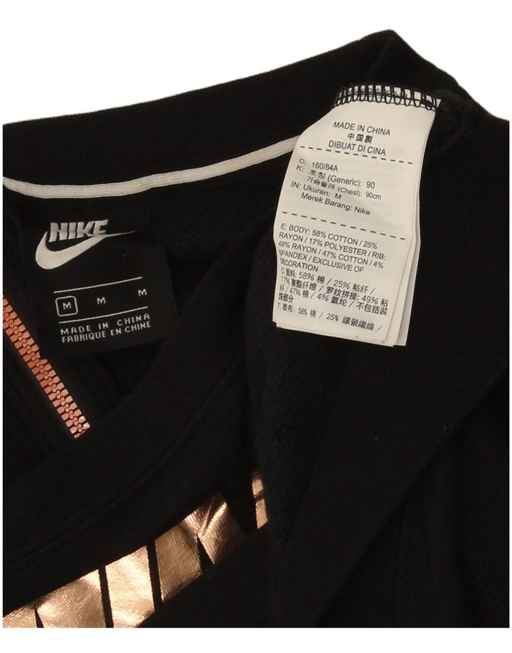 Damska bluza Nike Crop Graphic Jumper UK 14, średnia czarna bawełna