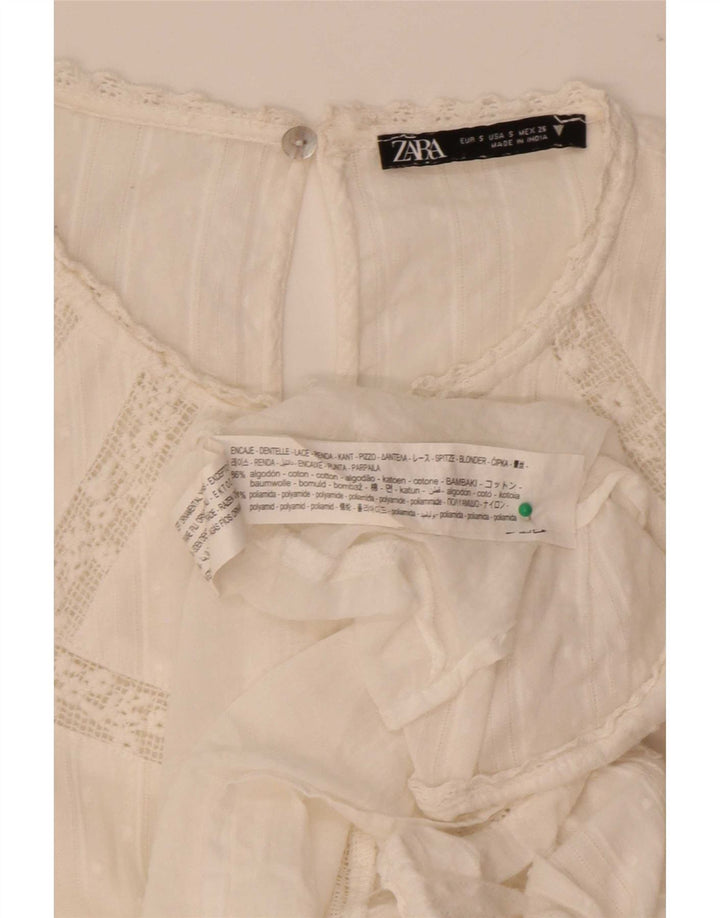 Sukienka wielowarstwowa damska Zara UK 10 Small, biała, bawełniana
