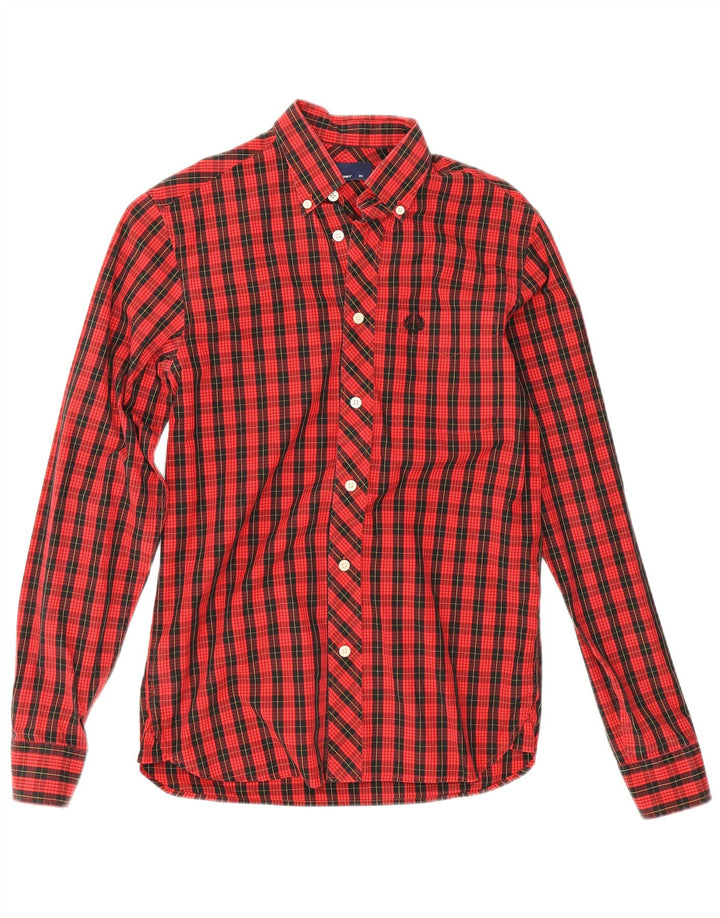 Koszula męska Fred Perry XS w czerwoną kratę, bawełniana