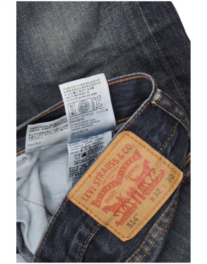 Męskie dżinsy Levi's 514 Straight W32 L30 Granatowa bawełna