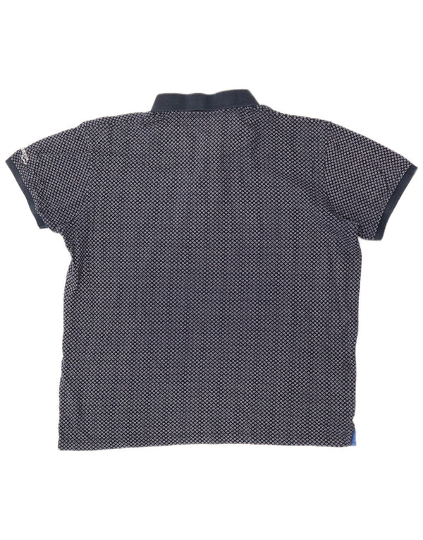Męska koszulka polo Harmont & Blaine 2XL, granatowa, geometryczna bawełna