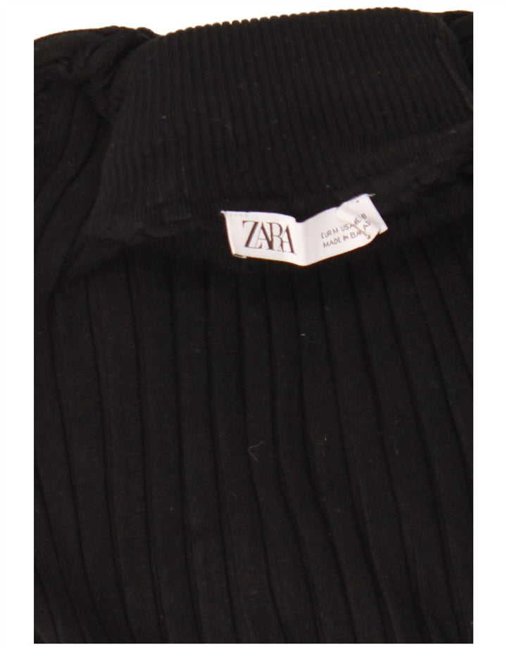 Sweter damski Zara z okrągłym dekoltem UK 12, średni czarny