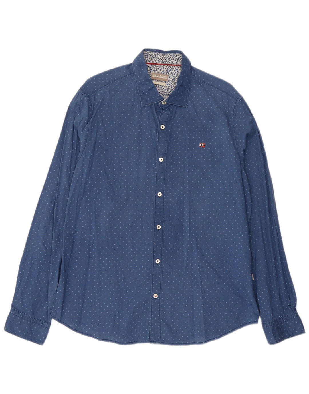 Koszula męska Napapijri w abstrakcyjny wzór, 2XL, niebieska, bawełniana