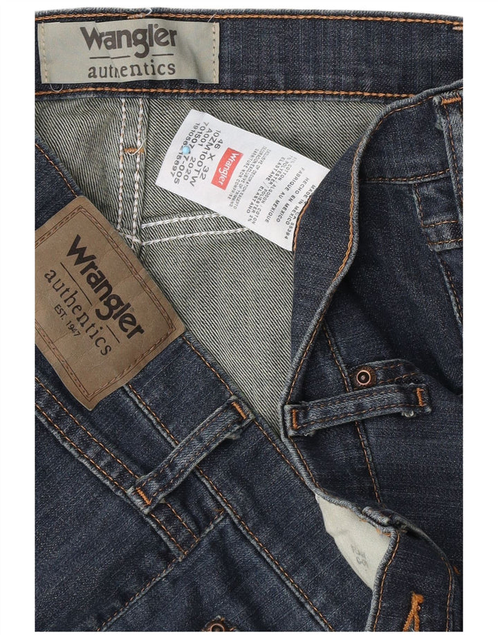 Wrangler Męskie Proste Dżinsy W46 L32 Niebieskie Bawełniane