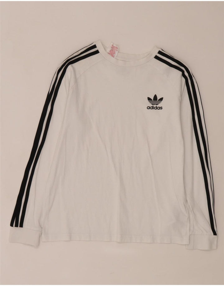Adidas Chłopięca Top Z Długim Rękawem 12-13 Lat Biała Bawełna