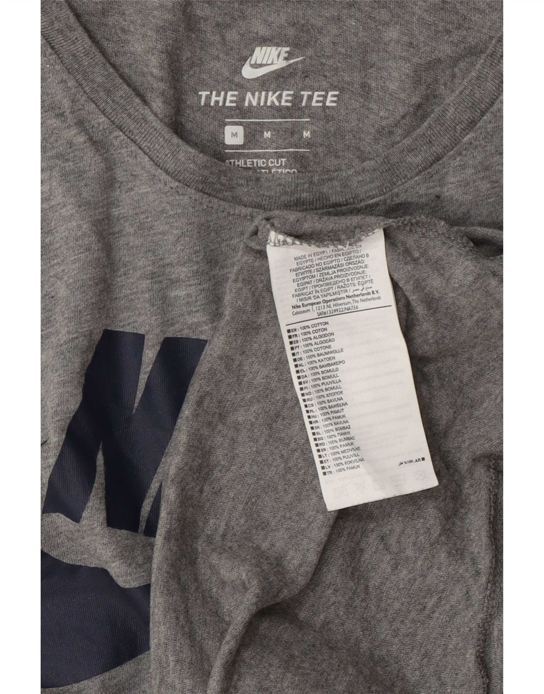 Męski T-shirt Nike o sportowym kroju z grafiką, średnioszary, bawełniany