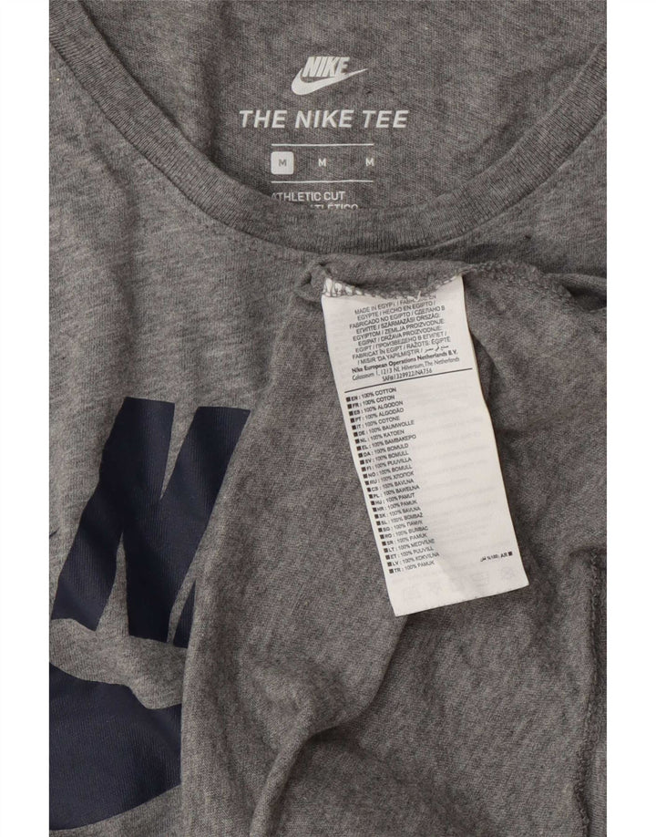 Męski T-shirt Nike o sportowym kroju z grafiką, średnioszary, bawełniany