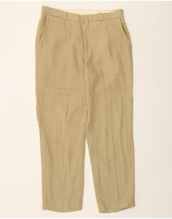 Męskie proste spodnie chino Polo Ralph Lauren W34 L32 Beżowy lniany